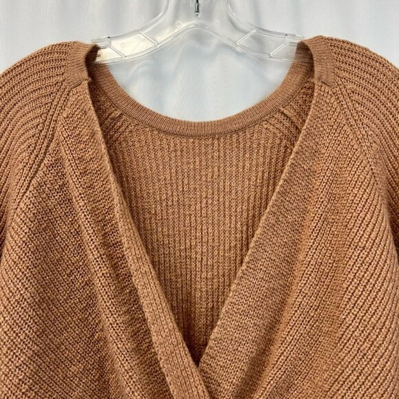 Aerie Pullover Deep V-Back Sweater Long Sleeve Knit Women's Size Medium - Picture 3 of 9